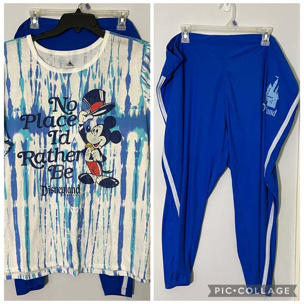 Disneyland Mickey Mouse Tie-Dye T-Shirt and Cropped Leggings NWT